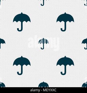 umbrella icon sign. Seamless pattern with geometric texture. Vector illustration Stock Vector