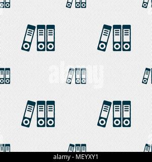 binders  icon sign. Seamless pattern with geometric texture. Vector illustration Stock Vector