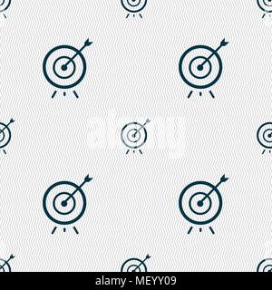 Target icon sign. Seamless pattern with geometric texture. Vector illustration Stock Vector