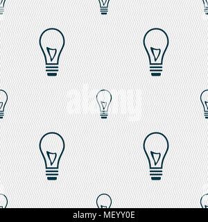 Light bulb icon sign. Seamless pattern with geometric texture. Vector illustration Stock Vector