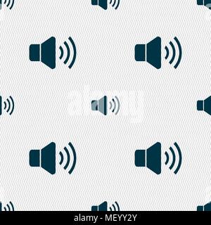 Speaker volume icon sign. Seamless pattern with geometric texture. Vector illustration Stock Vector