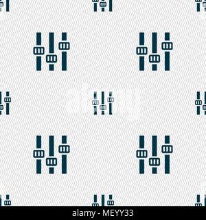 Equalizer icon sign. Seamless pattern with geometric texture. Vector illustration Stock Vector