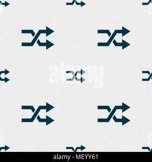 shuffle icon sign. Seamless pattern with geometric texture. Vector illustration Stock Vector