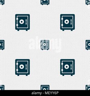 safe icon sign. Seamless pattern with geometric texture. Vector illustration Stock Vector