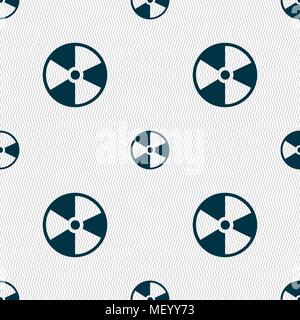 radioactive icon sign. Seamless pattern with geometric texture. Vector illustration Stock Vector