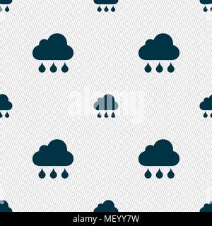 cloud rain icon sign. Seamless pattern with geometric texture. Vector illustration Stock Vector