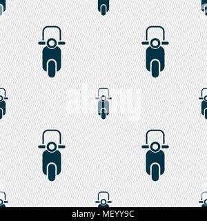 Scooter icon sign. Seamless pattern with geometric texture. Vector illustration Stock Vector