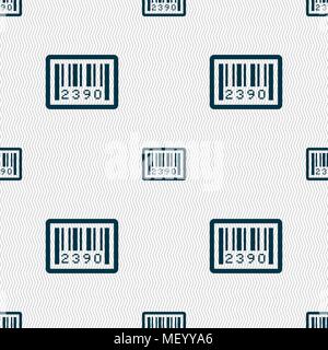 barcode icon sign. Seamless pattern with geometric texture. Vector illustration Stock Vector