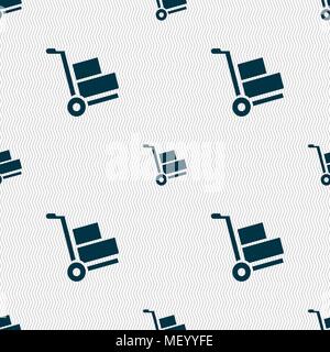 Loader icon sign. Seamless pattern with geometric texture. Vector illustration Stock Vector