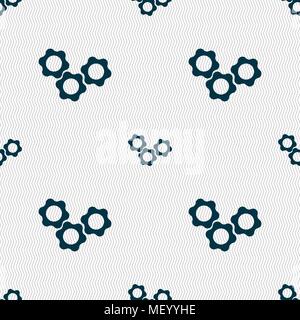 gears icon sign. Seamless pattern with geometric texture. Vector illustration Stock Vector