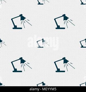 Reading-lamp icon sign. Seamless pattern with geometric texture. Vector illustration Stock Vector