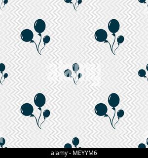 Balloons icon sign. Seamless pattern with geometric texture. Vector illustration Stock Vector