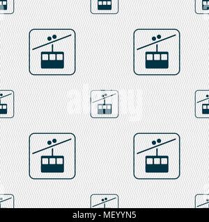 cable car line sign. Seamless pattern with geometric texture. Vector illustration Stock Vector