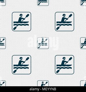 canoeing sign. Seamless pattern with geometric texture. Vector illustration Stock Vector