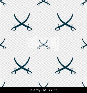 Crossed saber sign. Seamless pattern with geometric texture. Vector illustration Stock Vector