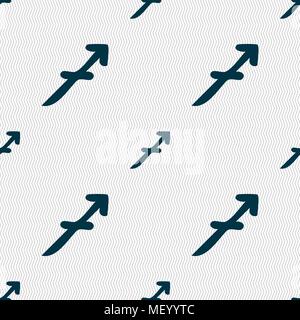 Sagittarius sign. Seamless pattern with geometric texture. Vector illustration Stock Vector