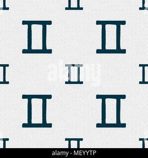 Gemini sign. Seamless pattern with geometric texture. Vector illustration Stock Vector