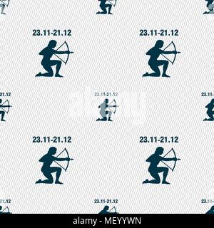 Sagittarius sign. Seamless pattern with geometric texture. Vector illustration Stock Vector