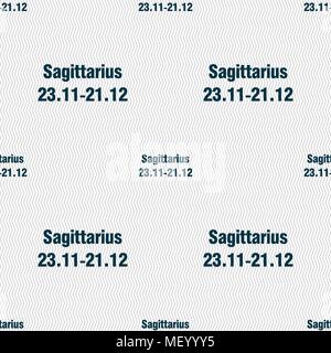 Sagittarius sign. Seamless pattern with geometric texture. Vector illustration Stock Vector