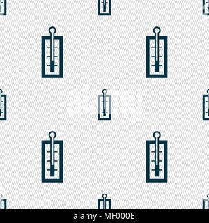 Thermometer sign. Seamless pattern with geometric texture. Vector illustration Stock Vector