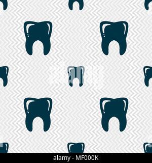 Tooth sign. Seamless pattern with geometric texture. Vector illustration Stock Vector