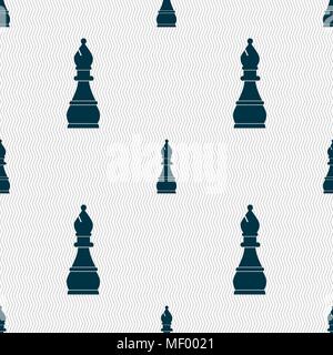 Chess bishop sign. Seamless pattern with geometric texture. Vector illustration Stock Vector