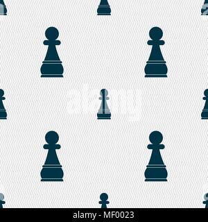 Chess Pawn sign. Seamless pattern with geometric texture. Vector illustration Stock Vector