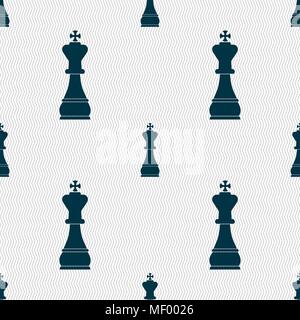 Chess king sign. Seamless pattern with geometric texture. Vector illustration Stock Vector