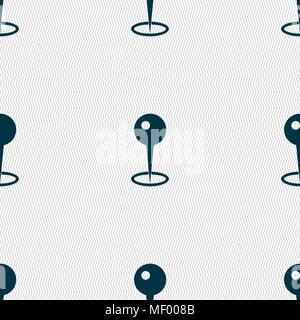 Map pointer icon sign. Seamless pattern with geometric texture. Vector illustration Stock Vector