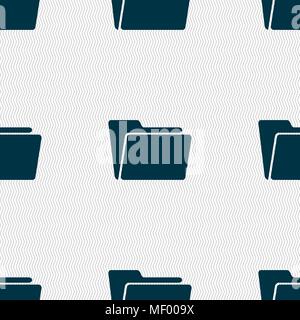 Folder icon sign. Seamless pattern with geometric texture. Vector illustration Stock Vector