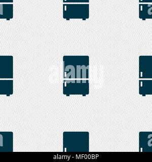 Refrigerator icon sign. Seamless pattern with geometric texture. Vector illustration Stock Vector