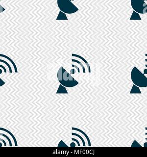 Satellite antenna icon sign. Seamless pattern with geometric texture. Vector illustration Stock Vector