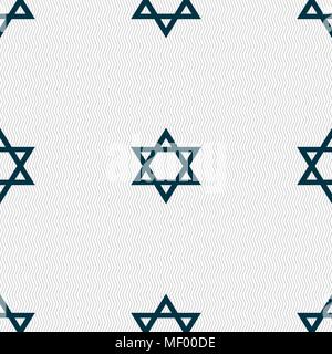 pentagram icon sign. Seamless pattern with geometric texture. Vector illustration Stock Vector