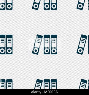 binders  icon sign. Seamless pattern with geometric texture. Vector illustration Stock Vector