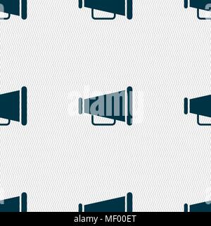 Gramophone web icon sign. Seamless pattern with geometric texture. Vector illustration Stock Vector