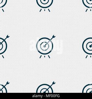 Target icon sign. Seamless pattern with geometric texture. Vector illustration Stock Vector