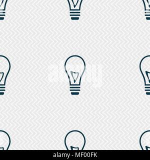 Light bulb icon sign. Seamless pattern with geometric texture. Vector illustration Stock Vector