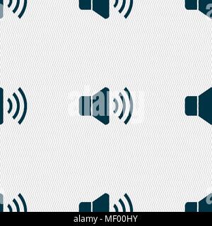 Speaker volume icon sign. Seamless pattern with geometric texture. Vector illustration Stock Vector