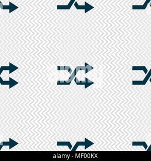 shuffle icon sign. Seamless pattern with geometric texture. Vector illustration Stock Vector