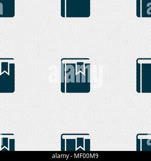 Book bookmark icon sign. Seamless pattern with geometric texture. Vector illustration Stock Vector