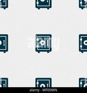 safe icon sign. Seamless pattern with geometric texture. Vector illustration Stock Vector