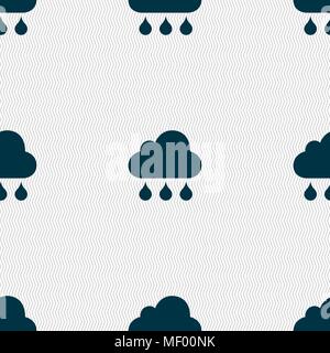 cloud rain icon sign. Seamless pattern with geometric texture. Vector illustration Stock Vector
