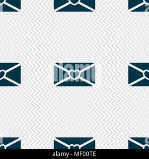 love letter icon sign. Seamless pattern with geometric texture. Vector illustration Stock Vector