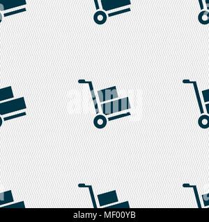 Loader icon sign. Seamless pattern with geometric texture. Vector illustration Stock Vector