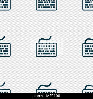 Keyboard icon sign. Seamless pattern with geometric texture. Vector illustration Stock Vector