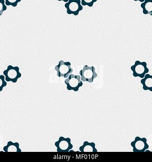 gears icon sign. Seamless pattern with geometric texture. Vector illustration Stock Vector