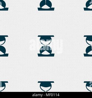 hourglass icon sign. Seamless pattern with geometric texture. Vector illustration Stock Vector