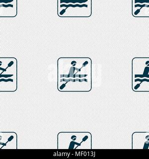 canoeing sign. Seamless pattern with geometric texture. Vector illustration Stock Vector