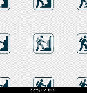 rock climbing sign. Seamless pattern with geometric texture. Vector illustration Stock Vector