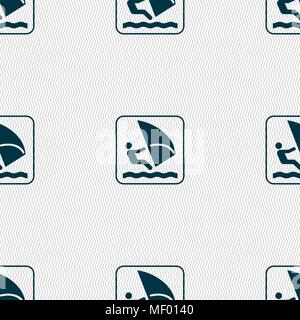 Windsurfing sign. Seamless pattern with geometric texture. Vector illustration Stock Vector